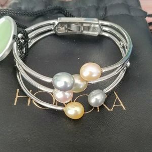 New! Stunning Honora Pastel Pearl Silver Bracelet